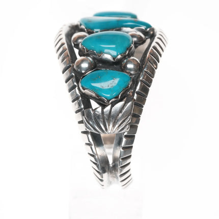 6.625" Battle Mountain Turquoise Navajo cuff bracelet Richard Henry Yazzie - Estate Fresh Austin