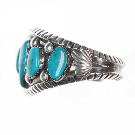 6.625" Battle Mountain Turquoise Navajo cuff bracelet Richard Henry Yazzie - Estate Fresh Austin