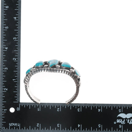 6.625" Battle Mountain Turquoise Navajo cuff bracelet Richard Henry Yazzie - Estate Fresh Austin