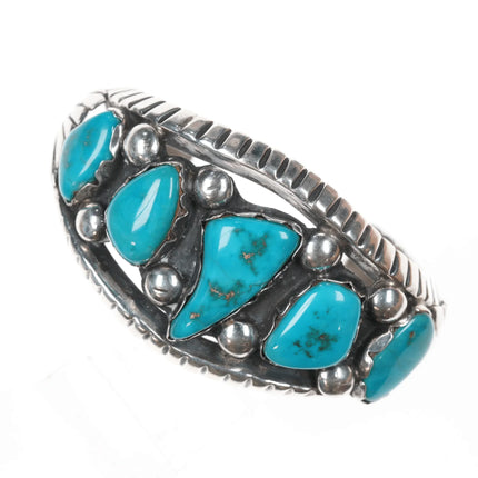 6.625" Battle Mountain Turquoise Navajo cuff bracelet Richard Henry Yazzie - Estate Fresh Austin