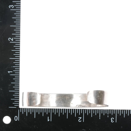 6.625" C Navajo vintage Chip inlay sterling cuff bracelet - Estate Fresh Austin