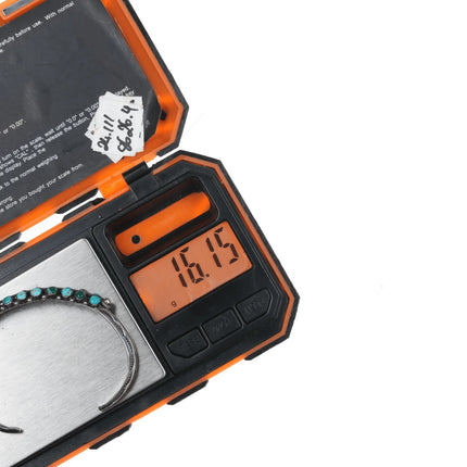 6.625" c1930's Zuni snake eye turquoise double row cuff bracelet - Estate Fresh Austin