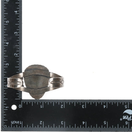 6.625" c1940's King's Manassa turquoise silver Native American cuff bracelet - Estate Fresh Austin