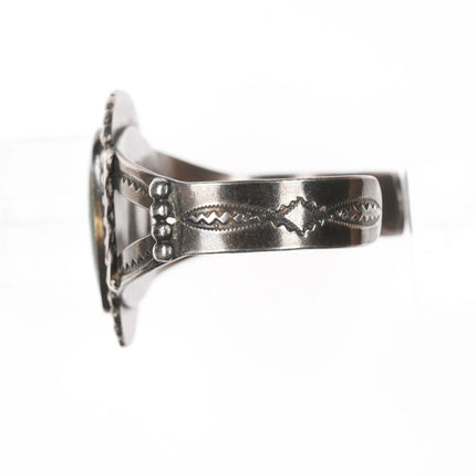 6.625" c1940's King's Manassa turquoise silver Native American cuff bracelet - Estate Fresh Austin