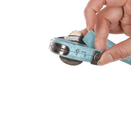 6.625" c1940's King's Manassa turquoise silver Native American cuff bracelet - Estate Fresh Austin