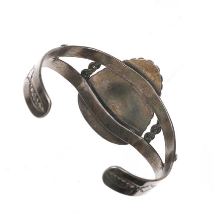6.625" c1940's King's Manassa turquoise silver Native American cuff bracelet - Estate Fresh Austin
