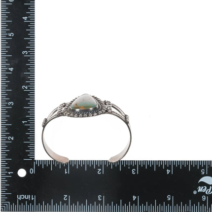 6.625" c1940's King's Manassa turquoise silver Native American cuff bracelet - Estate Fresh Austin
