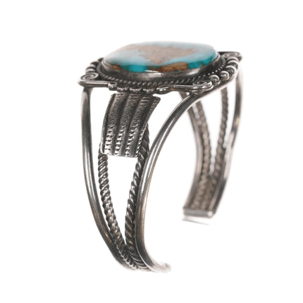6.625" c1940's Native American silver high grade turquoise cuff bracelet - Estate Fresh Austin