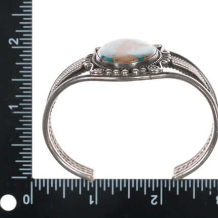 6.625" c1940's Native American silver high grade turquoise cuff bracelet - Estate Fresh Austin