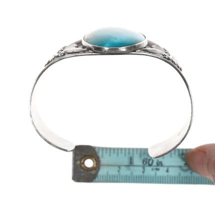6.625" c1950's Navajo Curio sterling high grade turquoise cuff bracelet - Estate Fresh Austin