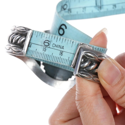 6.625" c1950's Navajo sterling high grade turquoise cluster cuff bracelet - Estate Fresh Austin