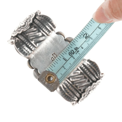 6.625" Darryl Becenti Navajo (1958-2020) Turquoise, Coral, Sugilite cuff bracelet - Estate Fresh Austin