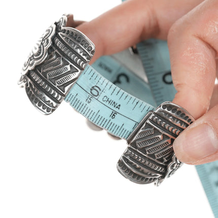 6.625" Darryl Becenti Navajo (1958-2020) Turquoise, Coral, Sugilite cuff bracelet - Estate Fresh Austin