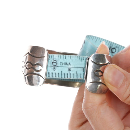 6.625" Delvin Nelson Navajo sterling chip inlay cuff bracelet - Estate Fresh Austin