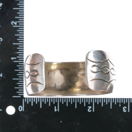 6.625" Delvin Nelson Navajo sterling chip inlay cuff bracelet - Estate Fresh Austin