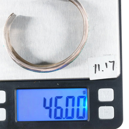 6.625" Delvin Nelson Navajo sterling chip inlay cuff bracelet - Estate Fresh Austin