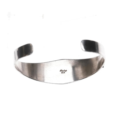 6.625" DH Sterling, charoite, lapis, and coral cuff bracelet - Estate Fresh Austin