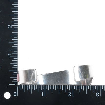 6.625" Earl Lee Navajo sterling Rhodonite channel inlay cuff bracelet - Estate Fresh Austin