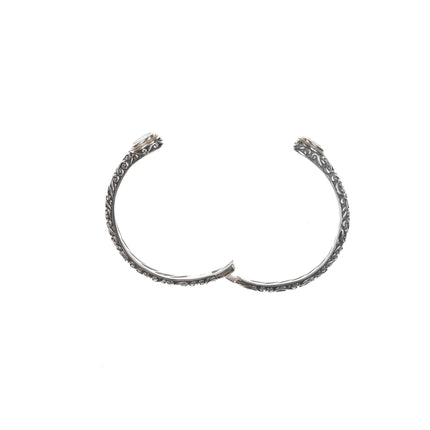 6.625" Effy Sterling/18k Topaz/Period clamper bangle bracelet - Estate Fresh Austin