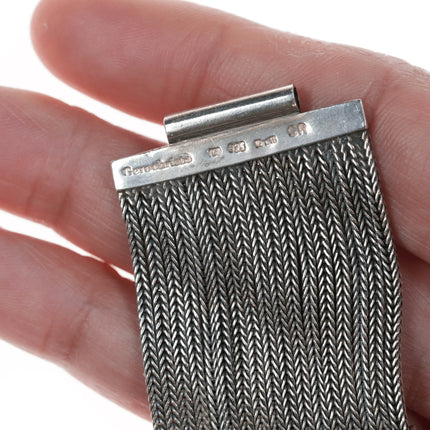 6.625" Greek Gerochristo 18k/Sterling tourmaline braided bracelet - Estate Fresh Austin