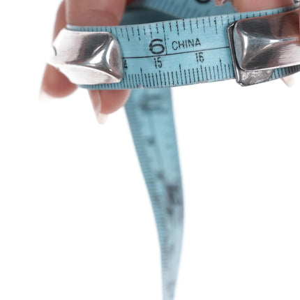 6.625" Heavy vintage Ingot Silver Navajo Carinated cuff bracelet - Estate Fresh Austin