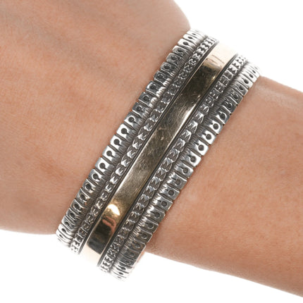 6.625" Ivan Howard Navajo 14k/Sterling cuff bracelet - Estate Fresh Austin