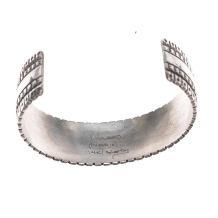 6.625" Ivan Howard Navajo 14k/Sterling cuff bracelet - Estate Fresh Austin