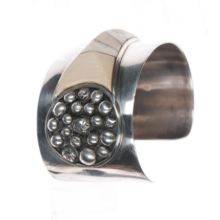 6.625" Jack Woolsey Agatized coral, fossil, jasper sterling cuff bracelet - Estate Fresh Austin