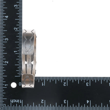 6.625" Jerry Roan Navajo Sterling and turquoise cuff bracelet - Estate Fresh Austin