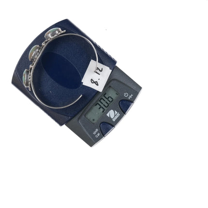 6.625" Jerry Roan Navajo Sterling and turquoise cuff bracelet - Estate Fresh Austin