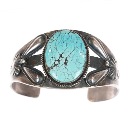 6 5/8" Kirk Smith Navajo sterling and turquoise cuff bracelet - Estate Fresh Austin