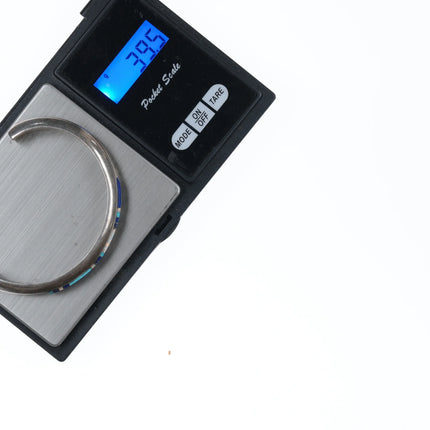 6.625" Leonard Nez Navajo Sterling Channel inlay cuff bracelet - Estate Fresh Austin