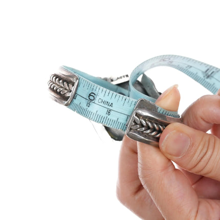 6.625" Mary S Lew Navajo Atkinsons trading post sterling cuff bracelet Turquoise - Estate Fresh Austin