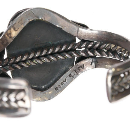 6.625" Mary S Lew Navajo Atkinsons trading post sterling cuff bracelet Turquoise - Estate Fresh Austin