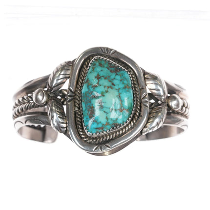 6.625" Mary S Lew Navajo Atkinsons trading post sterling cuff bracelet Turquoise - Estate Fresh Austin
