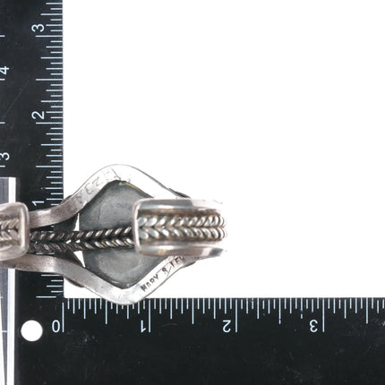 6.625" Mary S Lew Navajo Atkinsons trading post sterling cuff bracelet Turquoise - Estate Fresh Austin