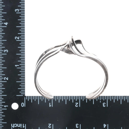 6.625" Michael Kirl Isleta Pueblo modernist sterling cuff bracelet - Estate Fresh Austin