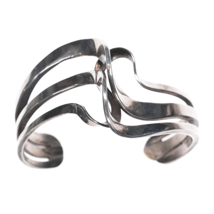 6.625" Michael Kirl Isleta Pueblo modernist sterling cuff bracelet - Estate Fresh Austin