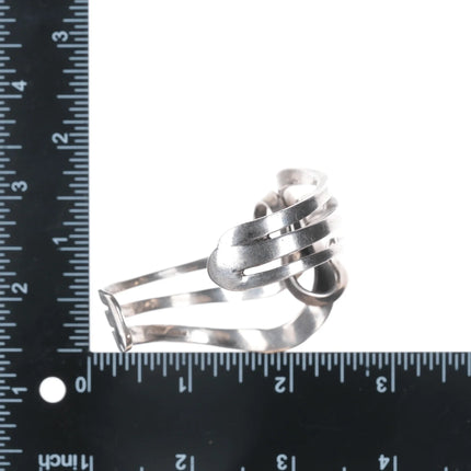 6.625" Michael Kirl Isleta Pueblo modernist sterling cuff bracelet - Estate Fresh Austin