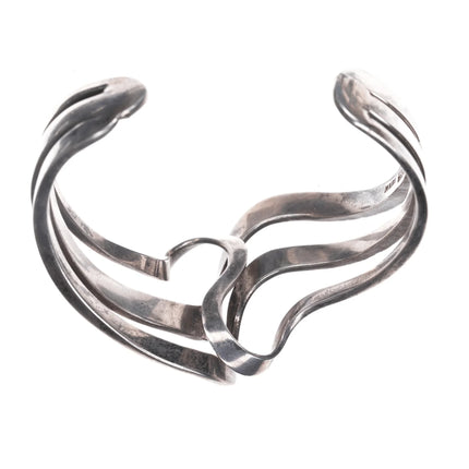 6.625" Michael Kirl Isleta Pueblo modernist sterling cuff bracelet - Estate Fresh Austin