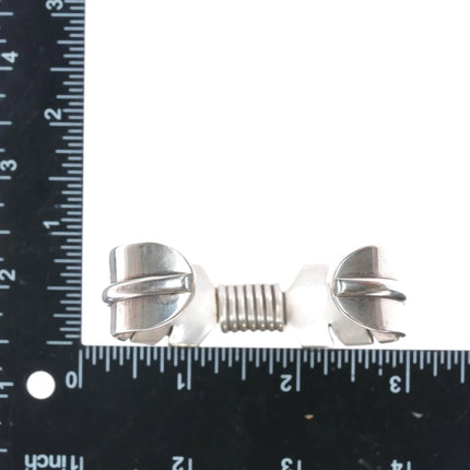 6.625" Mike Thomas Jr Navajo heavy sterling feather cuff bracelet - Estate Fresh Austin