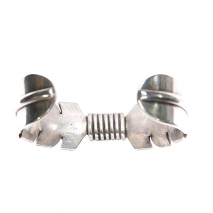 6.625" Mike Thomas Jr Navajo heavy sterling feather cuff bracelet - Estate Fresh Austin