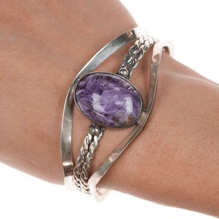 6.625" Purpurite Vintage Desert Rose Trading Southwestern sterling cuff bracelet - Estate Fresh Austin