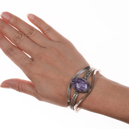 6.625" Purpurite Vintage Desert Rose Trading Southwestern sterling cuff bracelet - Estate Fresh Austin