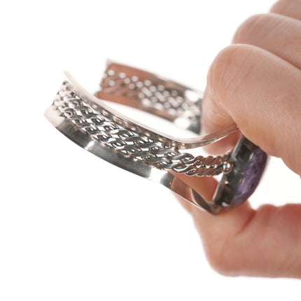 6.625" Purpurite Vintage Desert Rose Trading Southwestern sterling cuff bracelet - Estate Fresh Austin