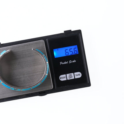 6.625" Retro Southwestern sterling and turquoise channel inlay bracelet - Estate Fresh Austin