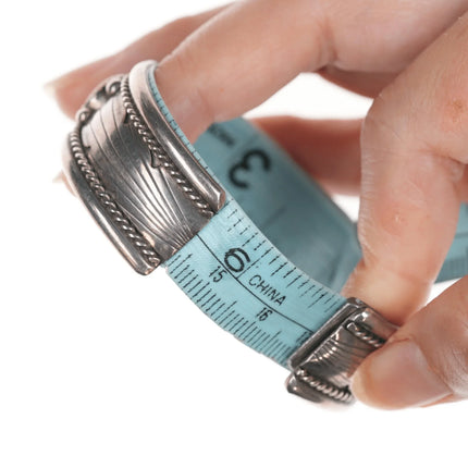 6.625" Richard Begay Navajo silver multi-stone cuff bracelet - Estate Fresh Austin