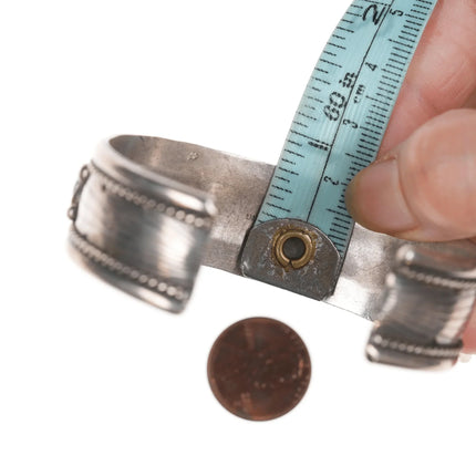 6.625" Richard Begay Navajo silver multi-stone cuff bracelet - Estate Fresh Austin