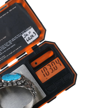 6.625" Rick Werito Navajo Large silver and turquoise cuff bracelet - Estate Fresh Austin