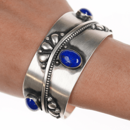 6 5/8" Running Bear shop Southwestern sterling and lapis cuff bracelet - Estate Fresh Austin